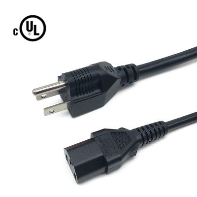 China A.W.G. Black 125V 10A 3 Pin Plug Prong Electric Range AC Computer Power Cable Cord Home Appliance American UL SJTW 14/16/18 for sale