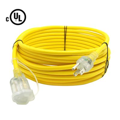 China Home Appliance UL Approval Black Power 125V 10A Retractable Outdoor Heavy Duty Waterproof Waterproof Extension Cord 16/3 25ft for sale