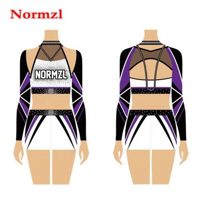 China Breathable Wholesale Size Sublimated Cheerleading Crop Tops Uniform Custom for sale