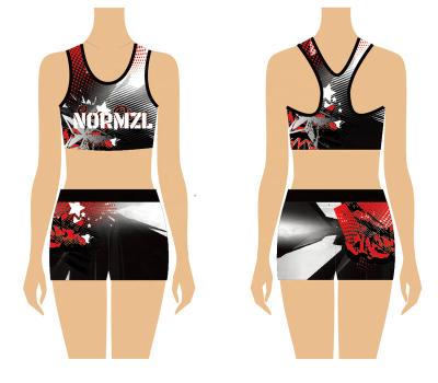 China Breathable cheap sublimation cheer sports bra and training cheer dance wear for sale for sale