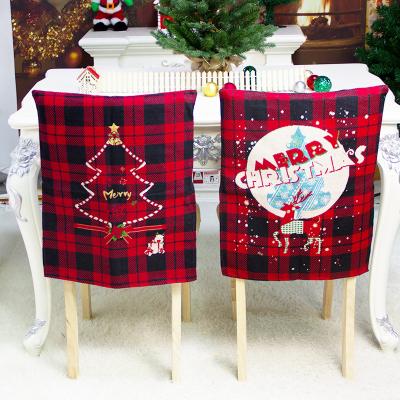 China 2021 Christmas Home Decoration Santa Claus Kitchen Table Chair Covers Christmas Chair Cover Navidad 48*45cm for sale