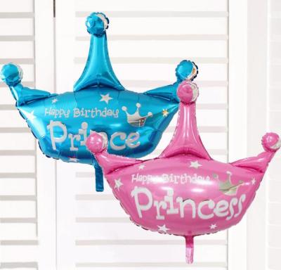 China Toy Happy Birthday Princess Crown Gift Balloons 38cmX38cm Package 50pcs 220g Pink Blue Package for sale