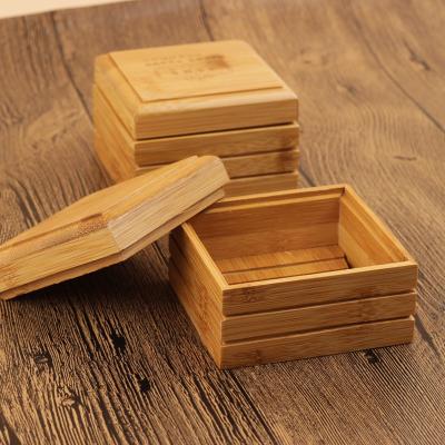 China Portable Modern Wood Soap Dish Bamboo Soap Tray Holder Soap Rack Plate Box Container For Home Bathroom for sale