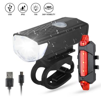 China Cycling Bicycle Light USB LED Mountain Rechargeable Set Cycle Front Back Headlight Lamp Flashlight Z2142V for sale