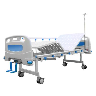 China Hospital Beds 2 Function Crank Manual 2 Plate Hospital Bed With Hospital Mattress Good Price for sale