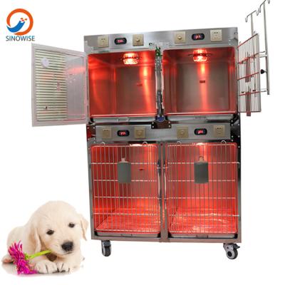 China 1850*1220*700mm Best Selling Oxygen Vet Cage ICU Vet Stainless Steel Cages Veterinary Cages for sale