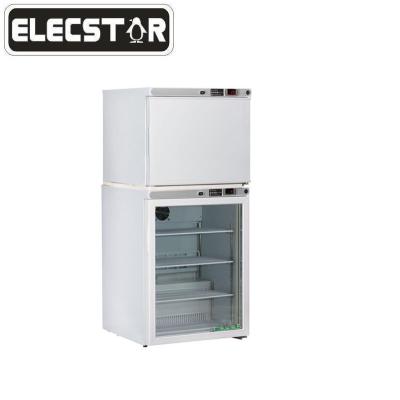 China Dual-temp double MED temp / combination medical refrigerator with defrost or no frost freezer for sale