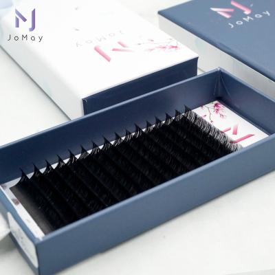 China Jomay Super Soft Matte Black Rows 16 .03 Cashmere Eyelash Extension Raw Material 100% Handmade Black Lash Extensions for sale