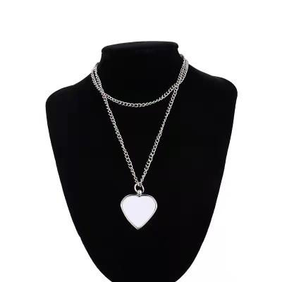 China Blank Heart Shaped Women Pendant Necklace Angel Wings Unisex for sale