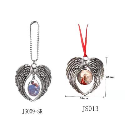 China Aluminum Alloy Women Pendant Necklace DIY Retro Blank Angel Wing for sale