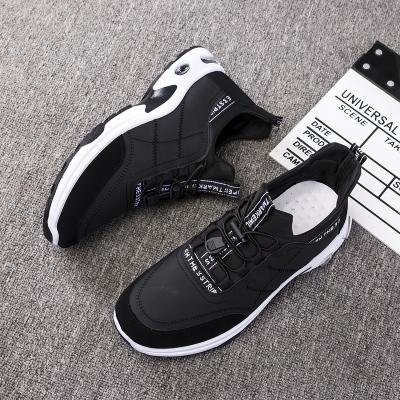 China CUSHIONING Latest Design PU Casual Shoes Men High Quality Comfortable Non-slip Black Running for sale