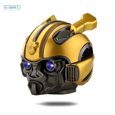 China Wireless Charger for Mobile Phone 2023 New Transformers Bumblebee Helmet BT Speaker USB Card LED Flashing Light Wireless Stereo Bluetooth Speakers for sale