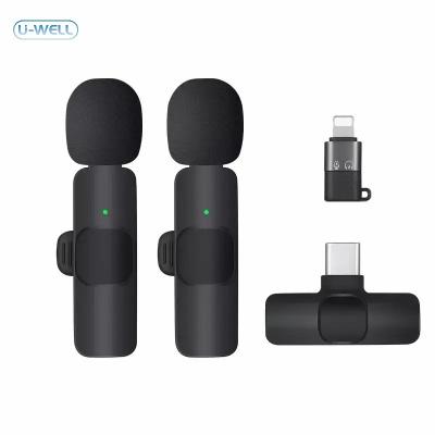 China Interview Wireless Microphone Mini Lapel Microphone Wireless Lavalier Microphone Bluetooth K9 Wireless Microphone for Phone for sale