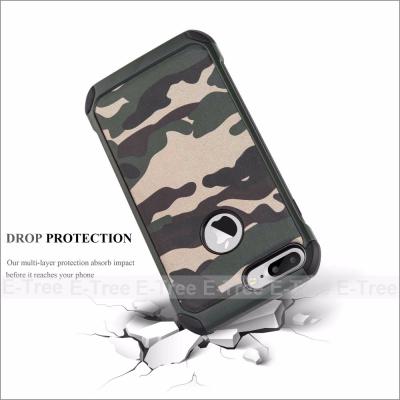 China Plastic Shock Proof Camouflage TPU Cell Phone Case Cover For iPhone 7 Plus for sale