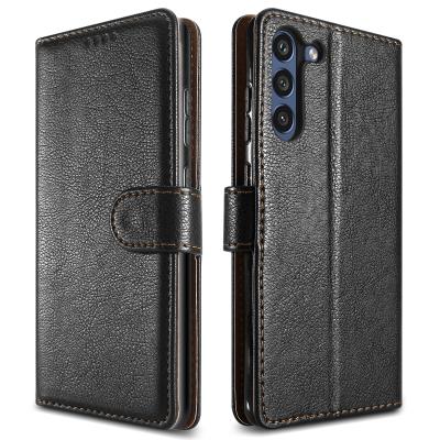 China Anti-fall For Samsung Galaxy S21 Plus Custom Leather Case With 2 Card Slot Book Flip Cover For Samsung S21 Fe for sale