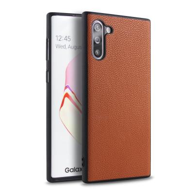 China Protect Mobile Phone For Samsung Galaxy Note 10 Plus Business Style Genuine Leather Back Cover Phone Case for sale