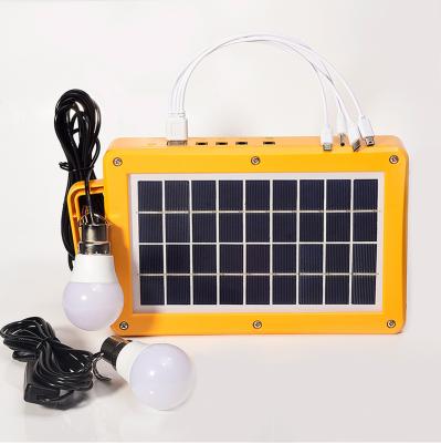 China ST104 DC Residential Home Lighting Mobile Charging Solar Light 4W LED Solar Panel System Africa Mini Solar System Kit for sale