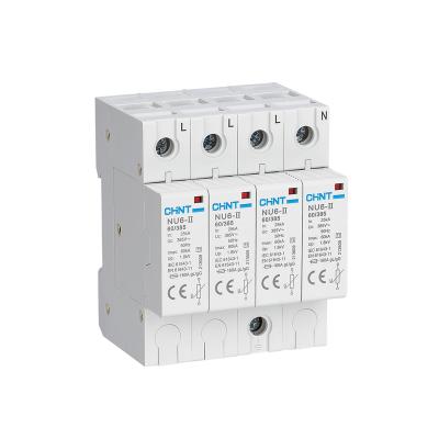 China Chint NU6-II SPD surge protection device 100KA 275/320/385/460VAC 3P unpluggable surge protection device NU6-II-3P-100KA for sale