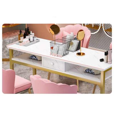 China Durable Factory Sale The Nail Office Living Room Furniture Pink Nail Tech Office Chair Set for sale