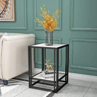 China Regular Luxury Marble Top Corner Table Gold Nesting Metal Living Room Elegant Side Table for sale