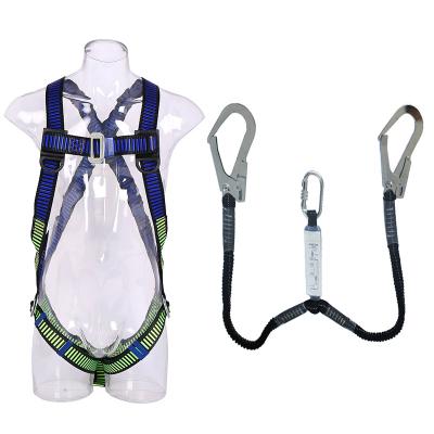 China High Strength Aerial Work Belt Double Lanyard Safety Restraint Belt Full Body Harness for sale