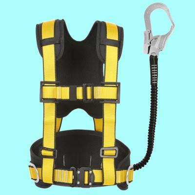 China High Strength Tree Fall Safety Body Harness Polyester Climbing Half Arrest Body Harness with Hook and Lanyard for sale