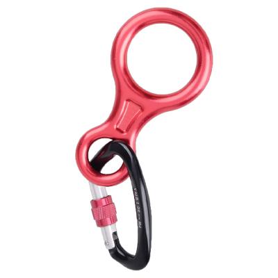 China Durable Portable and Universal Outdoor Mountaineering Rock Climbing Aerial Work Rope Escape Equipment 8 Ring Descender for sale