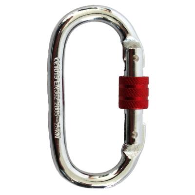 China Security Buckle Alloy Steel Wire Buckle Lock Alloy Steel 25KN O Head Outdoor Climbing Carabiner Type for sale