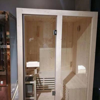 China Person Luxury Wooden Computer Control Panel Leisure Far Infrared Hemlock Or Red Cedar Sauna And Steam Room for sale