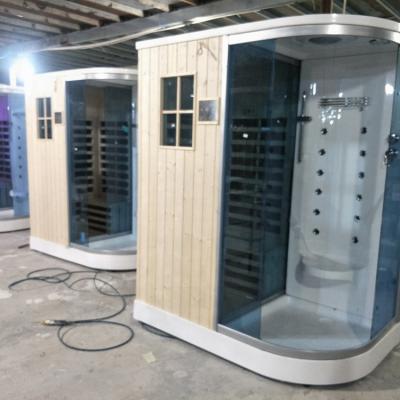 China Luxury Wooden Dry Proof Combination Rooms Cedar Bathroom Computer Control Panel Sauna Cabin Saturated Steam Shower Steam Sauna Indoor Steam Sauna Rooms for sale