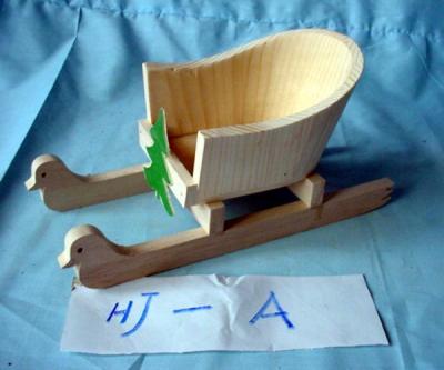 China Handmade Wooden Craft Christmas Ornaments Wooden Christmas Sleigh For Craft for sale