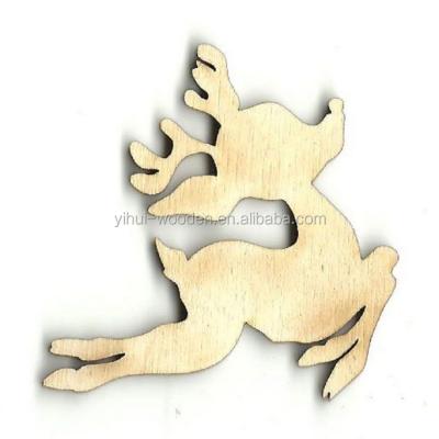 China Cheap Europe Laser Cutting Customizable Plywood Deer Wood Crafts for sale