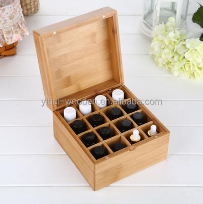 China Handmade bamboo wooden essential oil bottles box with divider and magnetic clasp for sale