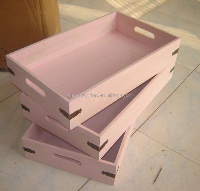 China Viable wholesale wooden trays, decorative rectanglar wooden tray for sale