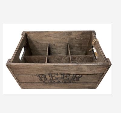 China 6 Bottle Solid Custom Shabby Chic Small Wine Box Wooden Case for sale