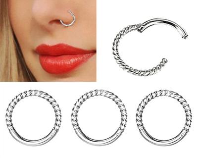 China Hiphop Personality Stainless Steel Jewelry Piercing Nose Rings Shape Interface Rings Closure Earrings Nose Rings for sale