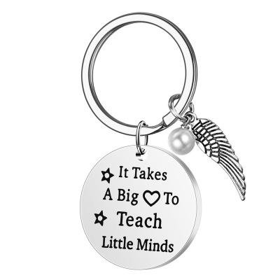 China New Teacher's Day Gift Key Chain Promotion Souvenir Gifts Stainless Steel Commemorative Pendant Jewelry Graduation Accessories Key Chain for sale