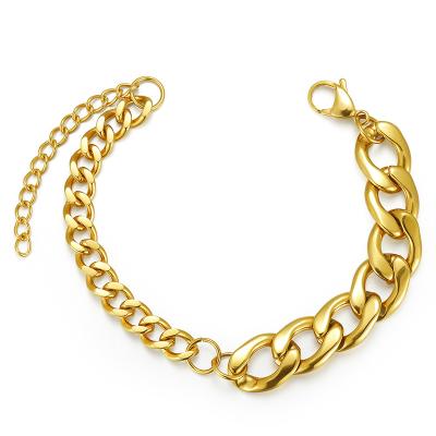 China New high quality men's K chain gold thick grinding bracelet luxury titanium steel bracelet bracelet for sale