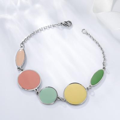 China High-grade Soft Classic Around Bracelet Student Jewelry Titanium Steel Colorful Luminous Bracelet for sale