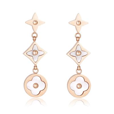 China High quality all-match titanium steel earrings simple luxury light custom advanced niche trend earrings for sale