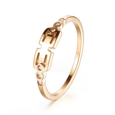 China Luxury Jewelry Women Ring Light Ring Diamond Hollow Titanium Steel Ring High Quality Niche Design Couples Ring for sale