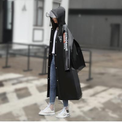 China Full Design Adult Women Ladies Raincoat Windproof Black And White Raincoat With Hood for sale