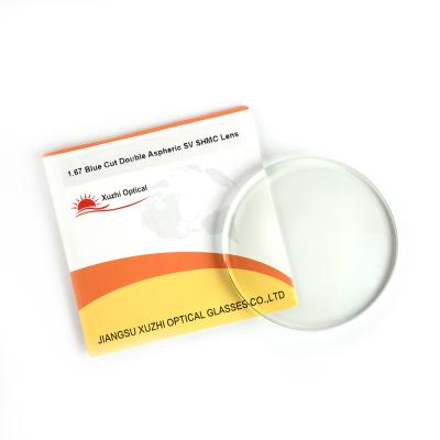 China China Factory Best Price 1.67 Single Vision Blue Cut Double Aspheric Single Vision Lens for sale