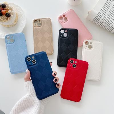 China New Retro Diamond Pattern Cell Phone Case Shockproof Leather Soft TPU Case For iPhone 13 pro /13 max max/11/12 pro for sale