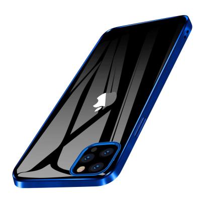 China Transparent Shockproof TPU Case For iPhone 12 , Luxury Glossy Plating TPU Gel Soft Phone Case For iPhone 12 Max Pro for sale