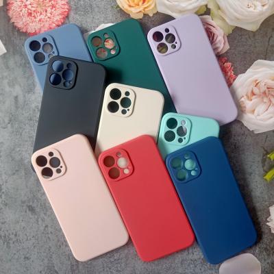 China Anti-fall Solid Color TPU Matte Cover For iPhone 12 Pro Square Candy 1.5MM TPU Phone Case For iPhone 11 12 13 Pro for sale