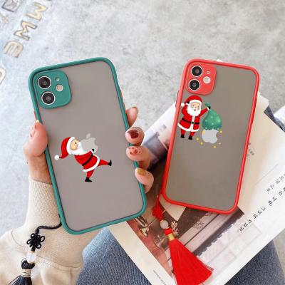 China Anti-fall Santa Claus Theme Funny Frosted PC TPU Case For iPhone 12 Pro 11 Pro Custom Printed for sale