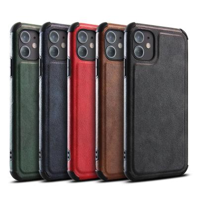 China Luxury PU Leather Cell Phone Shell Anti-drop Back Cover Anti-fall Leather Protective Case For iphone 12 pro XS max 7 8 plus case for sale