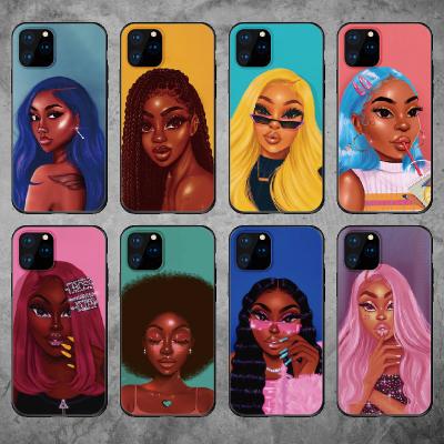 China Fashion European Case 2021 TPU Soft Black UV Girl Cell Phone Cases And American For IPhone 7/8Plus XR Xs 11 Max Pro Max Case for sale