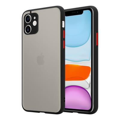 China Anti-drop Anti-fingerprint Silky Translucent Matte PC TPU Frosted Case For iPhone 11 for sale